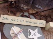 East of India Love You To The Moon And Back Wooden Sign